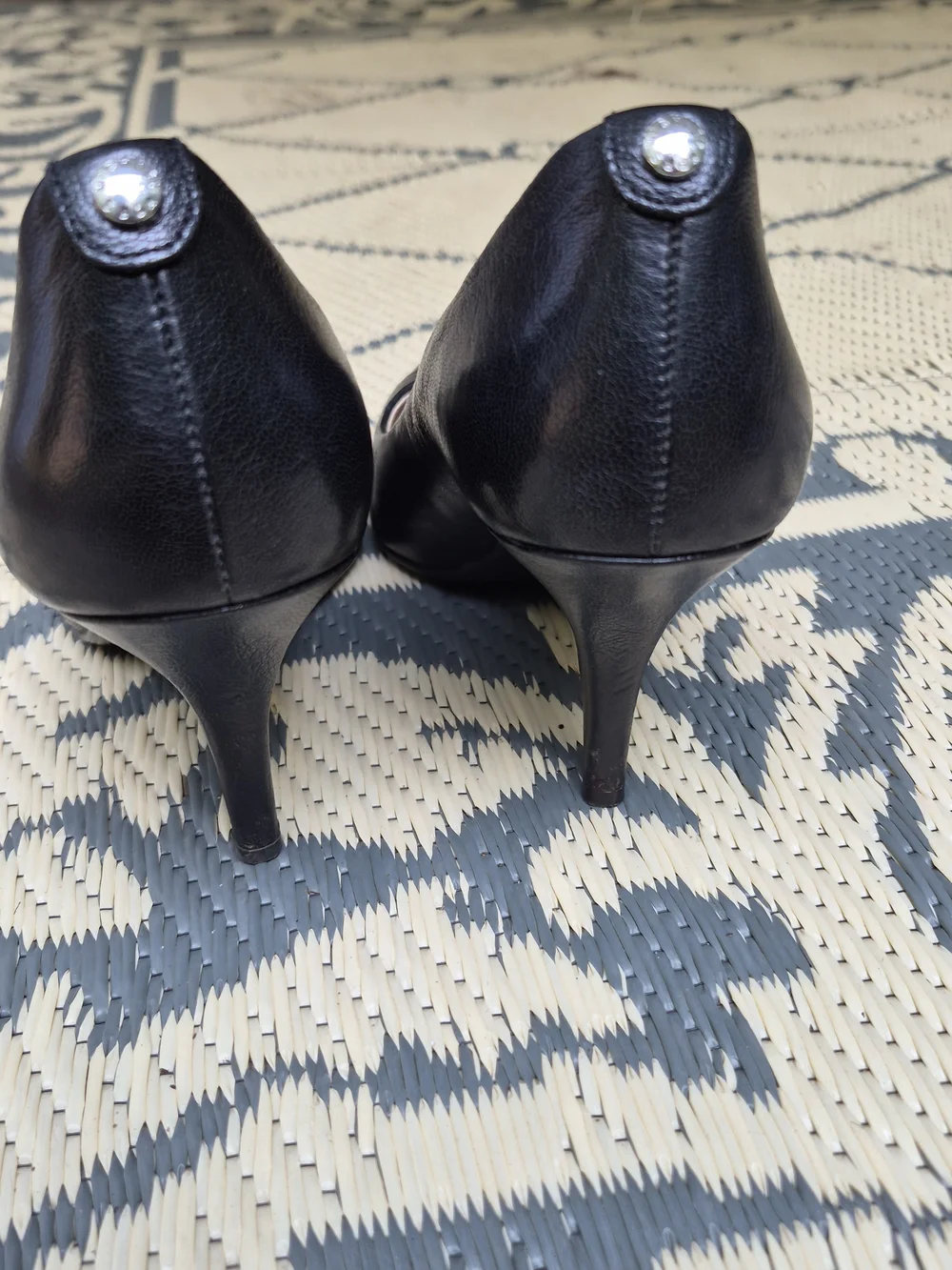 Michael Kors Black Pointed-Toe Leather Pumps